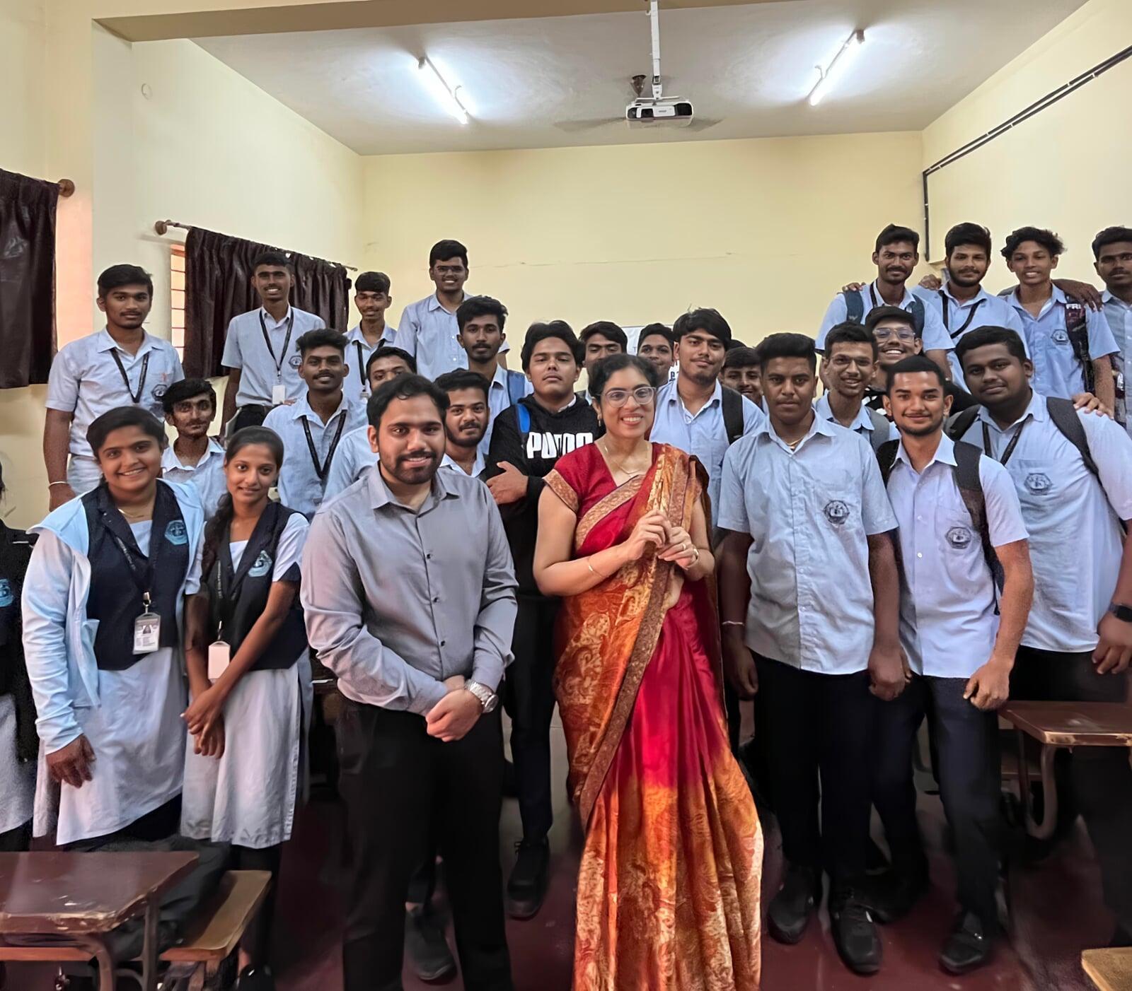 Tekvocation team with college students during Communication Skills Springboard training session focused on soft skills and career readiness