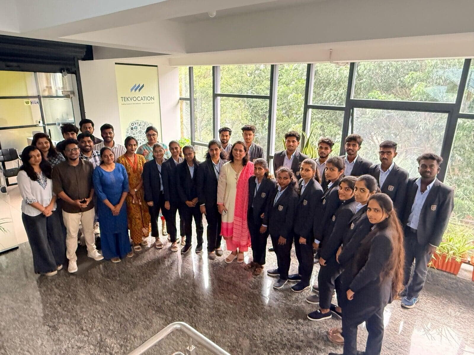 Tekvocation team with college students during Communication Skills Springboard training session focused on soft skills and career readiness