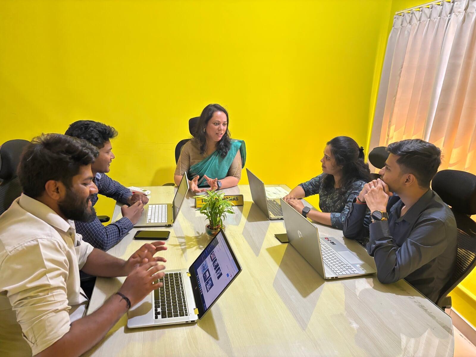 Tekvocation team members interviewing a candidate